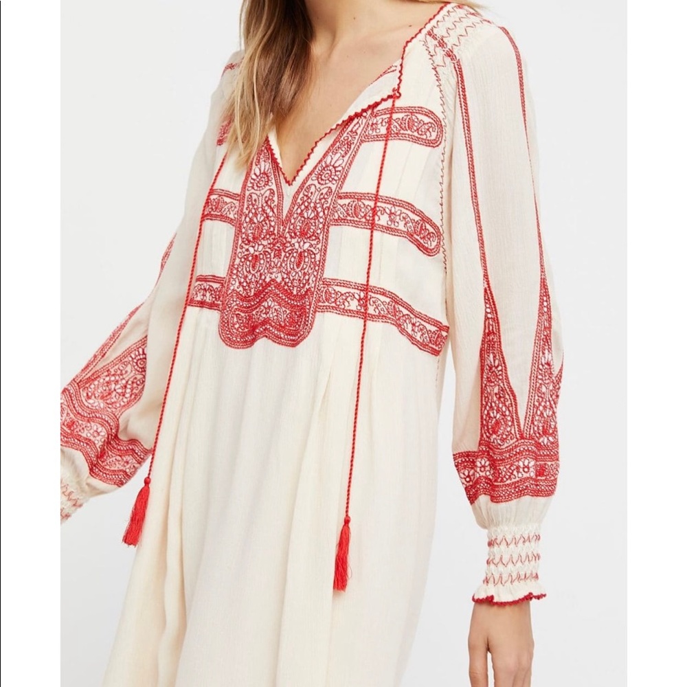 Free People | Boho Embroidered Tunic Dress - Picture 1 of 8